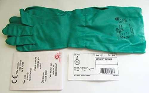 KCL 10er Pack (10 Paar Handschuhe) Chemikalien Schutzhandschuh Camatril Velours 732 Gr.8 Kategorie III EN 388 EN 374
