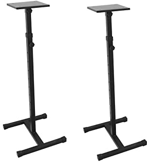 OMNITRONIC MO-1 Monitorständer 2x | Monitorständer, von 93 bis 148 cm ausfahrbar, Maximallast 18 kg