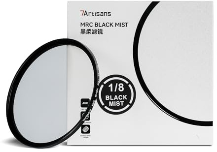 7artisans Black Mist Filter 1/8 Aluminiumlegierung, natürlicher weicher Diffusor-Effekt, weicher Fokus, optischer Glasfilter (82 mm)