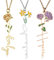 Malihome Custom Colorful Birth Flower Name Necklace,18K Gold Plated Personalized Women Jewelry,Bridesmaid Gifts Mother Christmas Birthday