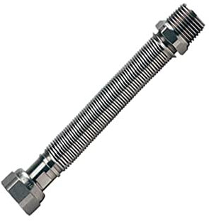 TUBO FLESSIBILE ESTENSIBILE ACQUA 200/400MM - PER CALDAIA/SCALDABAGNO - RACCORDO 3/4 - IN ACCIAIO INOX