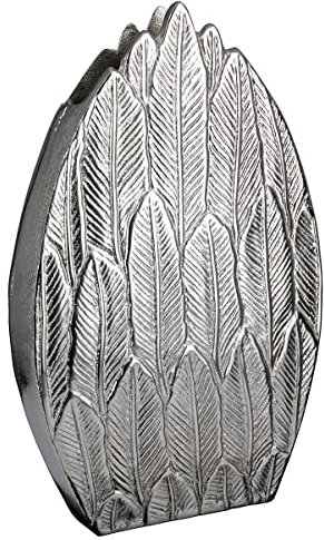 GILDE Blumenvase Vase aus Aluminium - Deko Wohnzimmer Geschenk für Frauen Geburtstag Muttertag - Farbe: Silber Höhe 28,5 cm