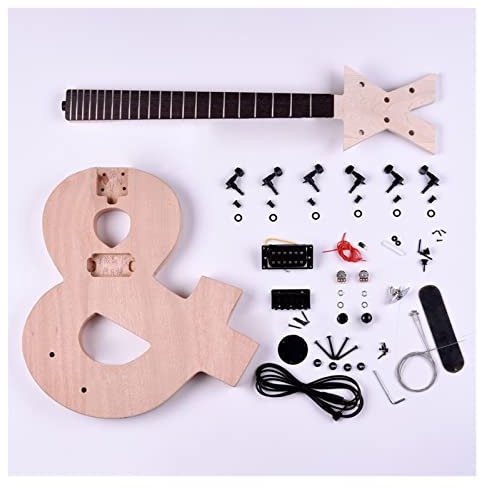 Unfinished Electric Guitar Kits Music Musical Note Design 6 Strings DIY Electric Guitar Kit Mahogany Body Maple Neck Rosewood Fingerboard