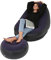 eBoutik - Indoor & Outdoor Inflatable Deluxe Lounge Chair & Foot Stool With Soft Plush Fabric - Ideal for Christmas, Gaming, Winter Home & Camping & Xmas (Navy)
