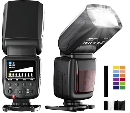 PHOTOOLEX flash Speedlite Compatible with Canon Sony Nikon Panasonic Olympus Pentax and More DSLR Cameras, Digital Camera Speedlight with Standard Hot Shoe for Studio Outdoor Photography Photoshoot