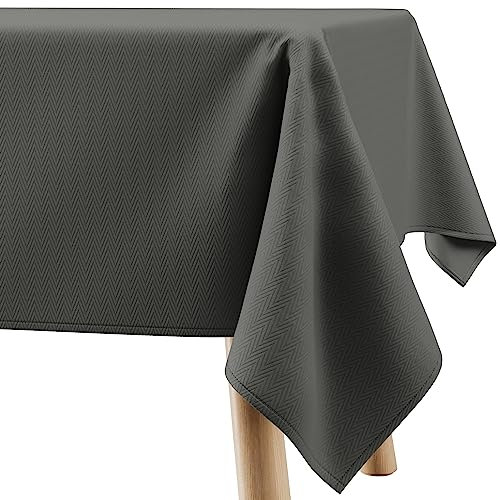 Filumi Tischdecke 80x80 cm Grau Abwaschbar Für Indoor Outdoor geometrisches Zickzackmuster Verte