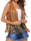Women's Denim Tassel Jacket Vintage Lapel Long Sleeve Fringe Cropped Hippie Motor Biker Cardigan Outwears (C-Khaki, L)