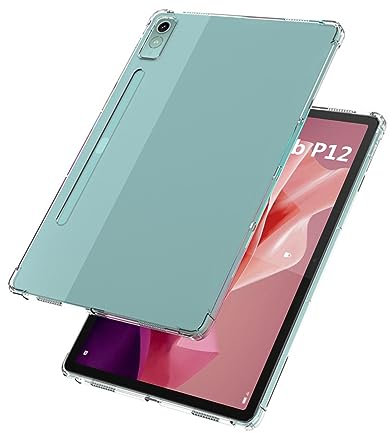 MEMELOKA Coque pour Lenovo Tab P12 12.7 Pouce, Housse Etui en Transparent Anti-Jaunissement Silicone TPU Souple avec Coins Renforcés, Antichoc Coque pour Lenovo Tab P12