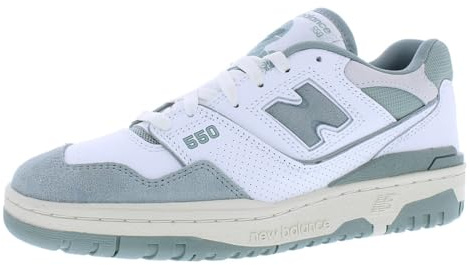 New Balance Men's 550 Sneakers, White Juniper, 9.5 Women/8 Men