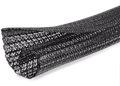 Moxita Gaine de protection de câble divisée de 2,5 cm pour cordon d'alimentation, audio et USB, gestion de câbles pour TV, ordinateur, protecteur de cordons contre les animaux domestiques, noir