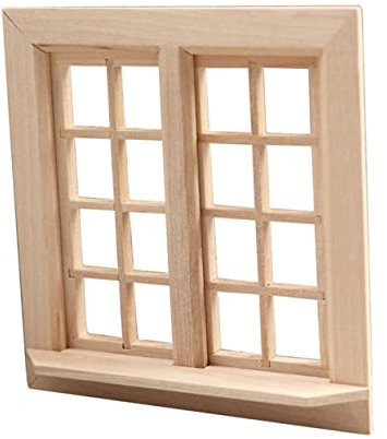BESTonZON 3 Pz Simulazione porte e finestre miniatura finestra legno decorazione modellismo casa miniatura finestra modello legna mini giocattoli per bambini casa delle bambole mazzo bambino