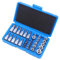 Faankiton 34PCS Jeu de Coffret Douilles Torx, Embout Torx Étoilé T10-T55, Douille Torx Étoile, Jeu de Douilles Torx T10-T60, Jeu de Douilles E E4-E20, Torx Intérieur et Extérieur, Set de Douilles Torx