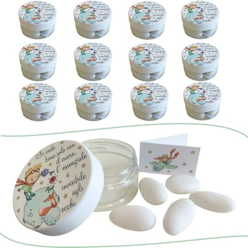 Generico Luce di Luna, Bomboniere Scatoline Complete. Piccolo Principe - Set da 12 Pezzi