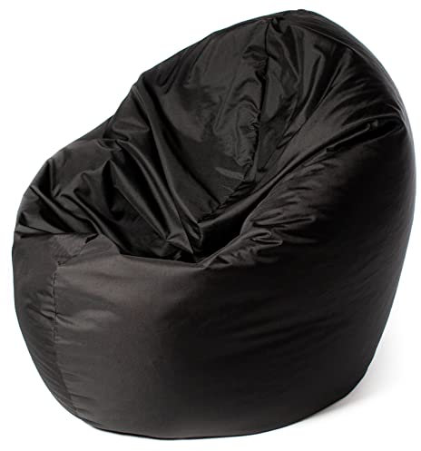 King Of Chillout Koc ® 2in1 XXL Sitzsack für Erwachsene - Gaming Sitzsack mit Rückenlehne, Wetterfester Outdoor Sitzsack mit Hochwertiger EPS-Füllung (Schwarz, XXL)