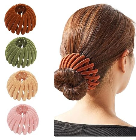 SoeUyd Pince à Cheveux Nid d'oiseaux,Pinces à Cheveux Nid d'oiseaux,Bird's Nest Accessoire Cheveux Convient à la Tête de Pilule Tempérament Queue de Cheval Boucle, Lazy Coiffure Styling