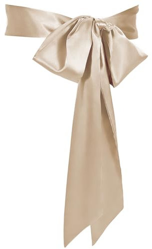 JasGood Damen Schärpe Kleid Gürtel für Hochzeit Party Lange Schärpe Brautgürtel für besondere Anlässe,Hellgelb