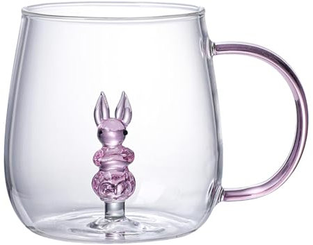 ETUCYNG Transparent Animal Cups, Animal Glass Cup, Handmade Animal Inside Glass Mug, Animal Drinking Cups, Animal Glass Coffee Mugs, Heat Resistant Coffee Cup