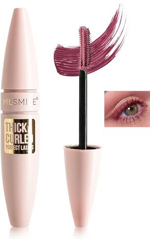 Mascara Waterproof Burgundy, Mascara Volume Effet Faux Cils aux Brosse Double Face, Recourbement & Longueur Longue Durée, No Smudge, No Clumpy, Volume et Longueur, Maquillage Cadeau Femme-04
