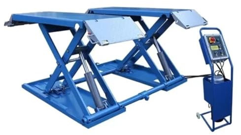 OZTSR 1.2M 3T Capacity Mobile Scissor Lift - Double Cylinder Hydraulic Car Lifter for Oil Changes, Home Garage and Floor Maintenance