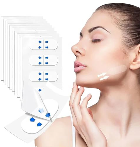 SexxLady 200pcs Facelifting Aufklebers für Frau, Unsichtbare Facelifting Tape für V-Form Gesicht, Lift Gesicht Aufkleber Verbergen von Schlaffe Haut Make-up-Facelifting-Tools