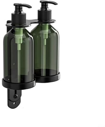 Distributeur de savon manuel à fixation murale, distributeur de savon mural en acier inoxydable pour douche (2 bouteilles)