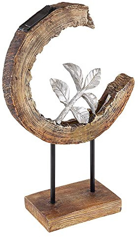 Solarleuchte Garten Holzoptik Gartendeko Solar Solarlampe Mond für Außen, Zweig silber, LED 3000K warmweiß, LxH 24x52 cm