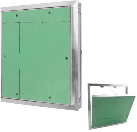 Puerta de inspección para paneles de yeso, 300 x 300 mm, marco de aluminio, puerta de mantenimiento, para pared, techo y ambientes húmedos