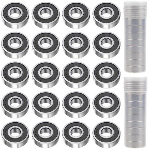 XSHAO® 20 Stk Kugellager 12x28x8 mm, Bearing 6001 2RS Doppelt Geschützte Rillenkugellager für DIY/Drehbänke/Motoren/ 3D-Drucker/Fräsmaschinen/Verschiedene Mechanische Geräte