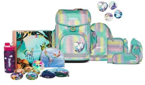 ergobag Cubo Light Jumbo Special Edition Schulranzen Set 7tlg. inkl. Fan-Box (ZauBärwelt Reflex Glow)