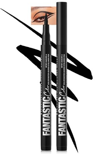 Mattes Liquid Eyeliner Pen Wasserfest,Bunt Eyeliner Stift Hält 24 Stunden+,Pigmented With Long-lasting,Smudgeproof,Ultrapigmentiert,Schnell Trocknend Kreiert Definierte Linien,Veganer-12 schwarz