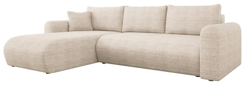 Mirjan24 Ecksofa Eliwo, Design Eckcouch, Couch mit Schlaffunktion und Bettkasten, Wohnlandschaft, Bettfunktion L-Form Sofa, Ottomane universell (Taro 01)