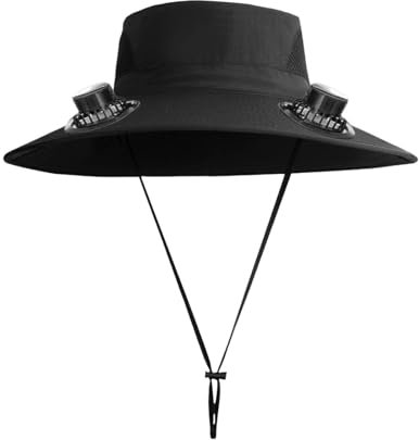 Wide Brim Solar Fan Outdoor Fishing Hat-Solar & USB Charging, Hut Kappe, Sonnenschutz, Wasserdicht (DE/NL/SE/PL, Alphanumerisch, Einheitsgröße, Black, hat with Fan, hat with Fan)