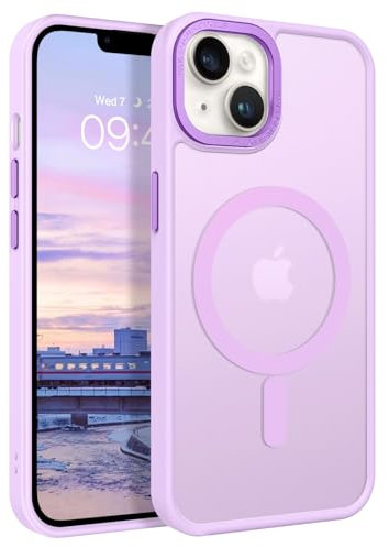GaoBao für iPhone 14 Hülle, Handyhülle iPhone 14 [Kompatibel mit MagSafe] Durchscheinende Matte Magnetische Stoßfeste Anti-Fingerabdruck Schutzhülle Handyhülle für 6.1 Case, Helles Lila
