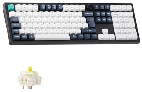Keychron Q6 Max Custom Mechanical Keyboard, QMK/VIA Bluetooth/2.4 GHz/Wired, Full Size Programmable Knob RGB Backlit Hot-Swappable Gateron Banana Switch for Mac Windows Linux(UK Layout) - Black