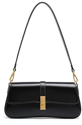 MoreFarther Leder Umhängetasche Damen – Retro Crossbody Bag mit 2 Riemen | Handtasche Damen, Verstellbarer Riemen, Goldfarbene Kratzfeste Beschläge, 3 Farben – für Alltag & Dates, Pendeln, Reisen