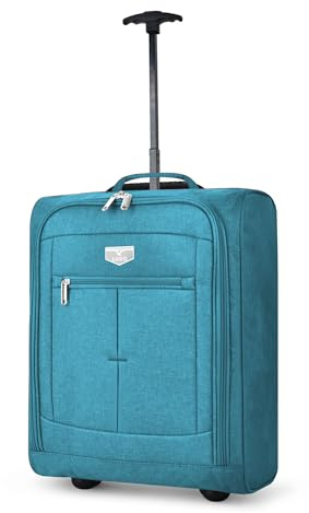 LUGG Cabin Size Lightweight Luggage - Durable 600D Polyester Snowflake Push Up Trolley - Solid Wheels - Easyjet, Ryanair, British Airways - Airway Locker (55x40x20cm)