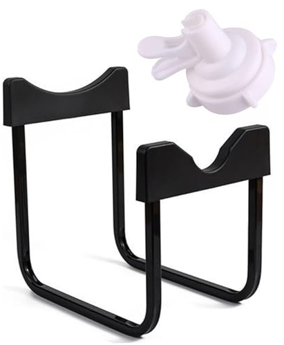 2 soportes dispensadores de agua en forma de U, soporte de metal antideslizante para jarra de agua con válvula a prueba de polvo de 2.2 pulgadas para jarra de 5 galones, soporte dispensador de 5