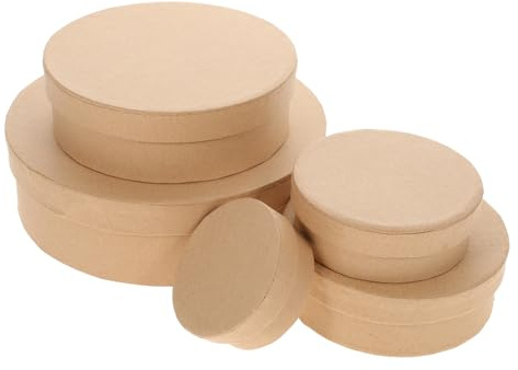 LOORGVEL 5 Stück Packung Runde Geschenkkartons aus Karton in Khaki Leicht und Einfach zu Tragen als Bonbonhalter und Verpackungsmaterialien für Kekse für Geschenke