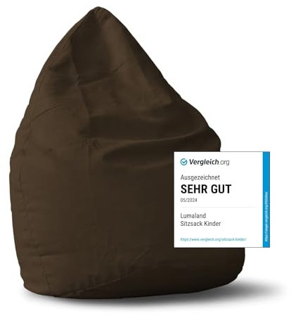 Lumaland Sitzsack Luxury XL Plus 85x65cm | Microvelours Beanbag mit extra weichem & robustem Stoff | Für Erwachsene & Kinder| Ideal geeignet für Kinderzimmer | Sessel & Stuhl Bean Bag [Braun]