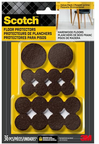 Scotch SP846 SP846-NA Felt Pads, Brown, Assorted Sizes