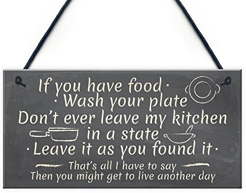 RED OCEAN Kitchen Sign Mum Dad Nan Plaque Vintage Retro Wall Shabby Chic Funny Birthday Gift