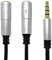 Adaptateur de casque Y Splitter Câble d'extension stéréo mâle 3,5 mm vers 2 ports femelle 3,5 mm avec micro et audio séparés pour casque de jeu, PS4, Xbox One, ordinateur portable gris