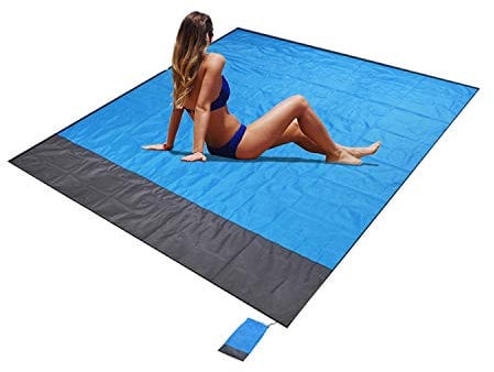 Senders Stranddecke, Picknickdecke, sandfreie Strandmatte, wasserdicht, leicht, 200 x 210 cm, faltbare tragbare Taschendecke, übergroße Picknickdecke, Campingmatte für Outdoor, Garten, Park, Gras, Rei