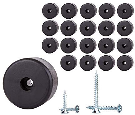 (20 Stück) Ø 50 mm Möbelbeine rund Höhe 35 mm Material Kunststoff inkl. Schrauben (20)