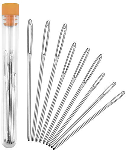 Large Eye Blunt Needles 9 Pcs Large Eye Stitching Needles Hand Sewing Needles Yarn Knitting Needles Sewing Big Eye Darning Needles for Wool