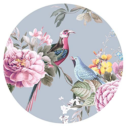 Grandora Wandtattoo Wandaufkleber Blumen Wohnzimmer Wandsticker florales Design Wandbild Schlafzimmer Wanddeko Esszimmer Flur Tapete selbstklebend Vögel DL652-12