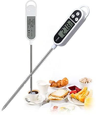 F74S Küchenthermometer Digital Lebensmittel Stift Thermometer Küche Fleisch Kochen Temperatur Küche Grillthermometer für BBQ Fleisch Grill Milch Wasser LCD Bildschirm Wasserthermometer