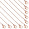 UNICRAFTALE 10pcs 45cm Rose Gold Necklace with Lobster Claw Clasp 304 Stainless Steel Chains for Women Blank Necklace Chain for Jewelry Making