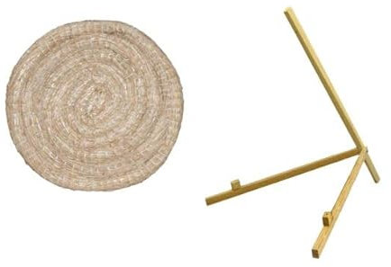 Strohscheibe Deluxe - Ø 60 cm - Zielscheibe, zur Auswahl mit Ständer, für Pfeil und Bogen (Farbe: Natur, mit Ständer S100)
