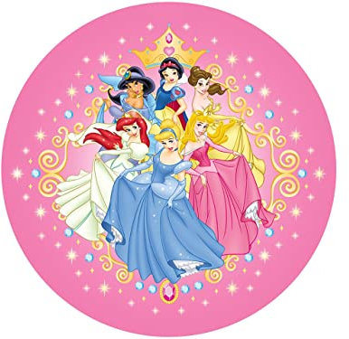 Tortenaufleger Prinzessinnen pink, rund 20cm Fondantpapier PREMIUM